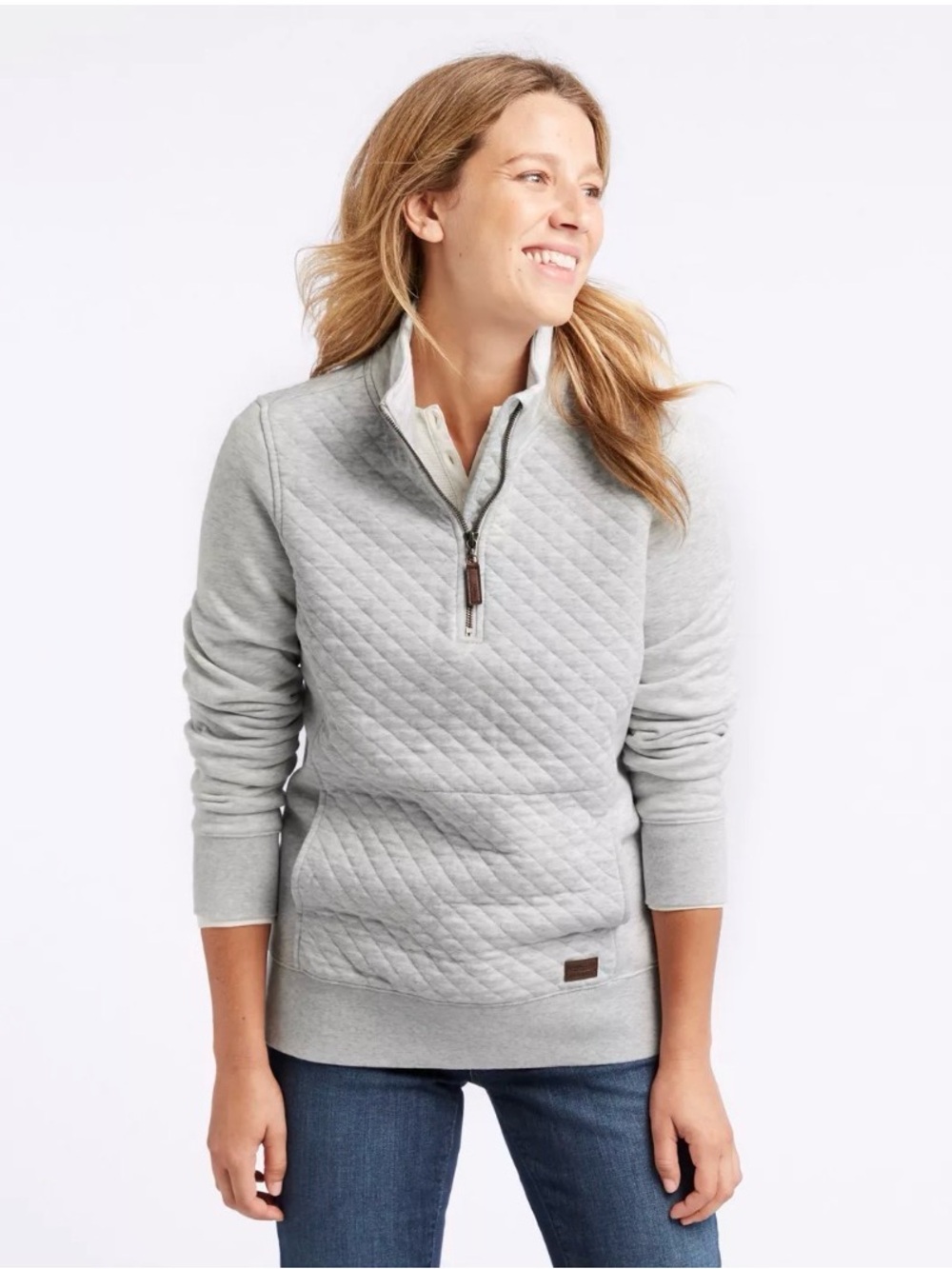 LL Bean Quilted Quarter-Zip Pullover